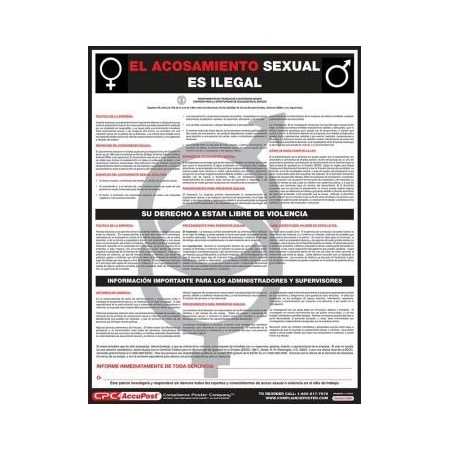 Accuform LABOR RELATIONS POSTER SEXUAL PPG137 PPG137